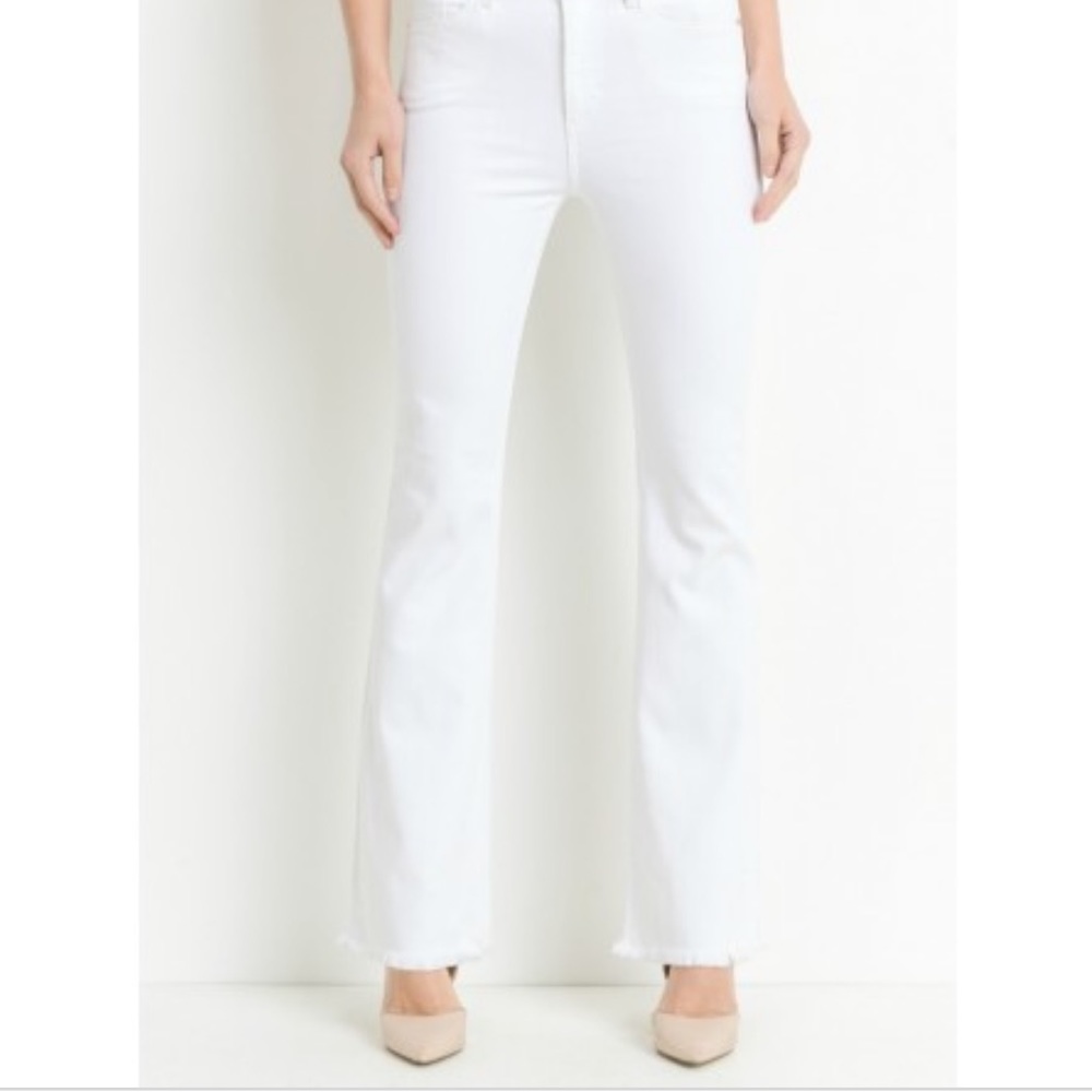 Just USA Frayed Bottom White Jeans